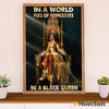 African American Afro Poster | Gift for Black Girl | Juneteenth Day Room Wall Art - Be A Black Queen