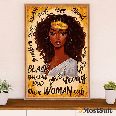 African American Afro Poster | Gift for Black Girl | Juneteenth Day Room Wall Art - Diva Black Woman