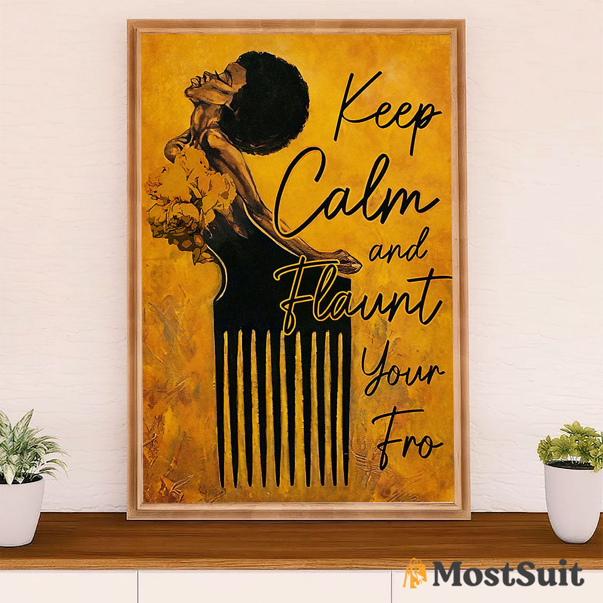 African American Afro Poster | Gift for Black Girl | Juneteenth Day Room Wall Art - Keep Calm Flaunt
