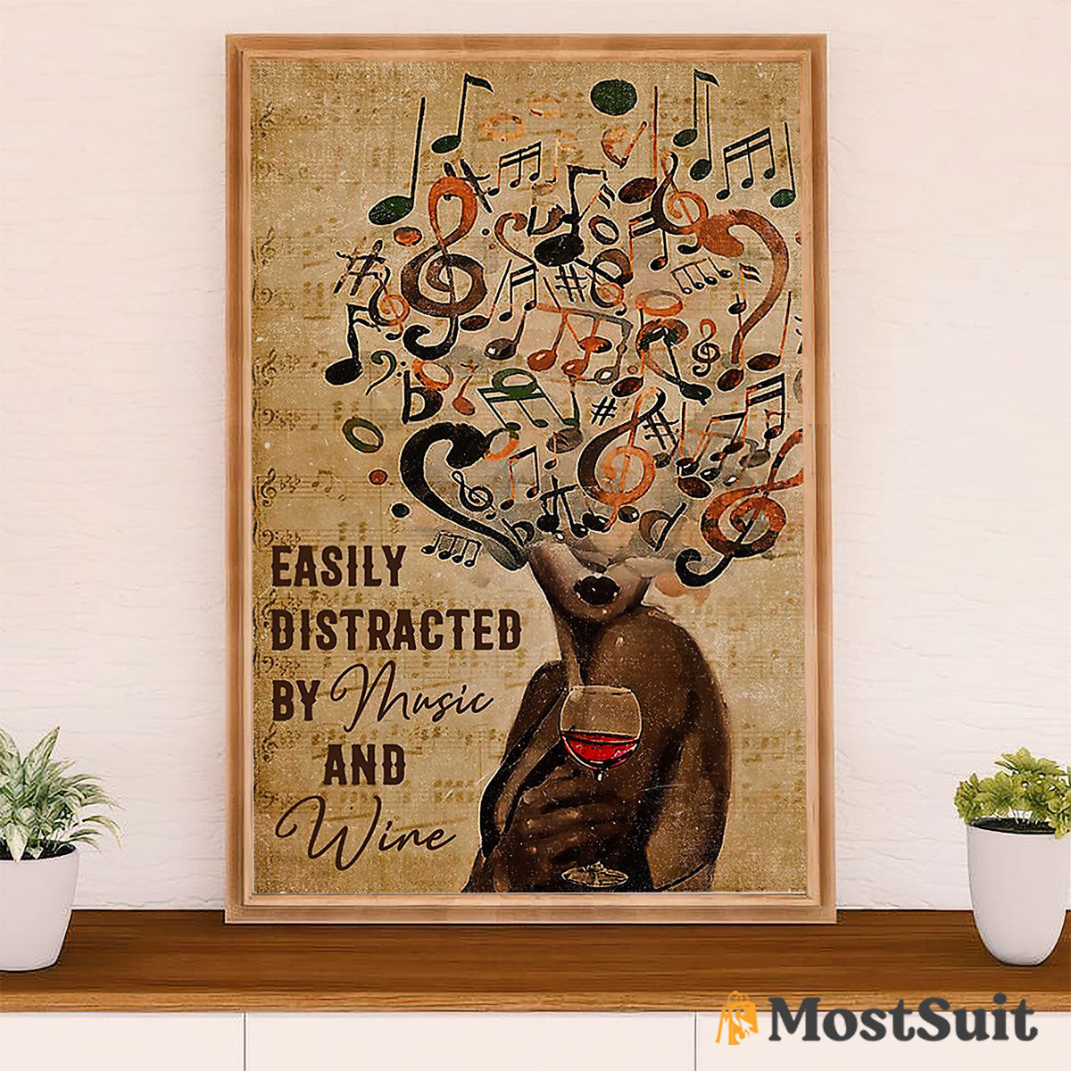 African American Afro Poster | Gift for Black Girl | Juneteenth Day Room Wall Art - Distracted By Music Wine