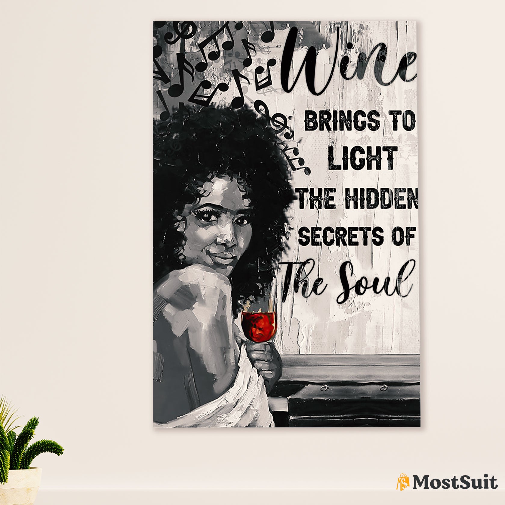 African American Afro Poster | Gift for Black Girl | Juneteenth Day Room Wall Art - Wine Secret of the Soul