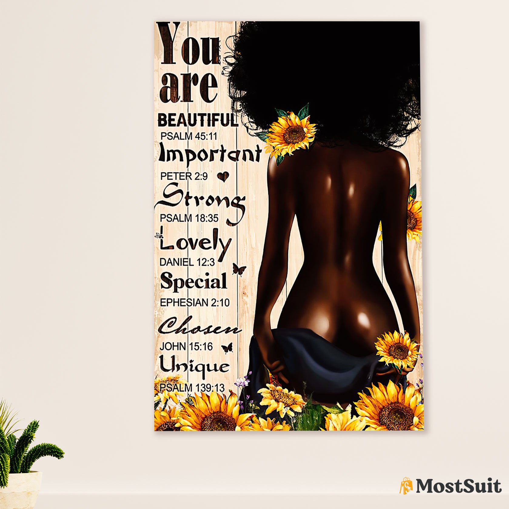 African American Afro Poster | Gift for Black Girl | Juneteenth Day Room Wall Art - Strong Lovely