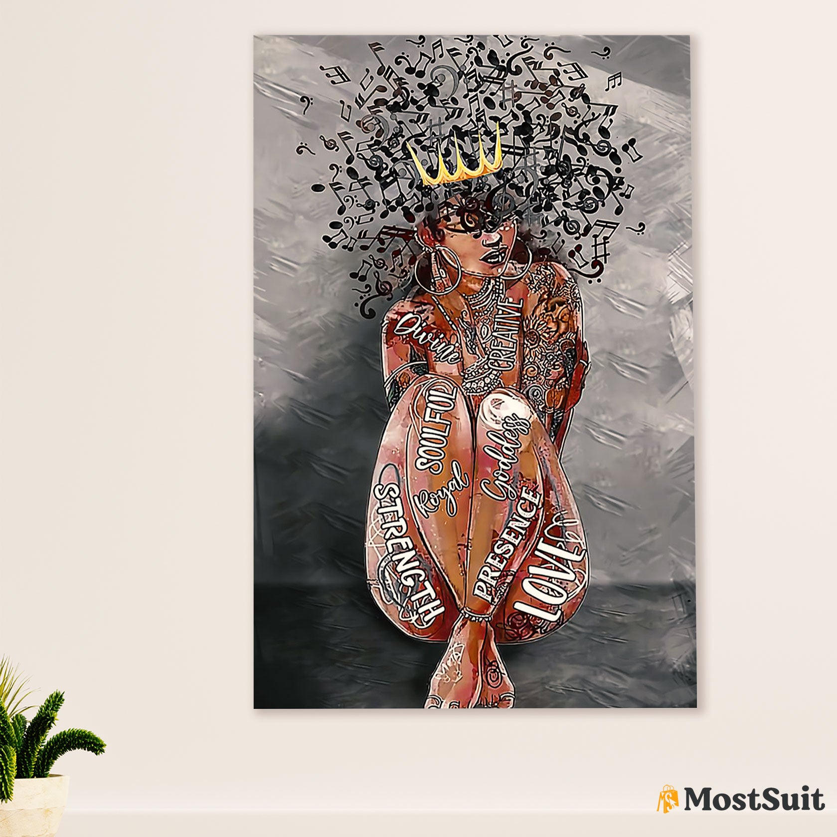 African American Afro Poster | Gift for Black Girl | Juneteenth Day Room Wall Art - Soulful Love Girl