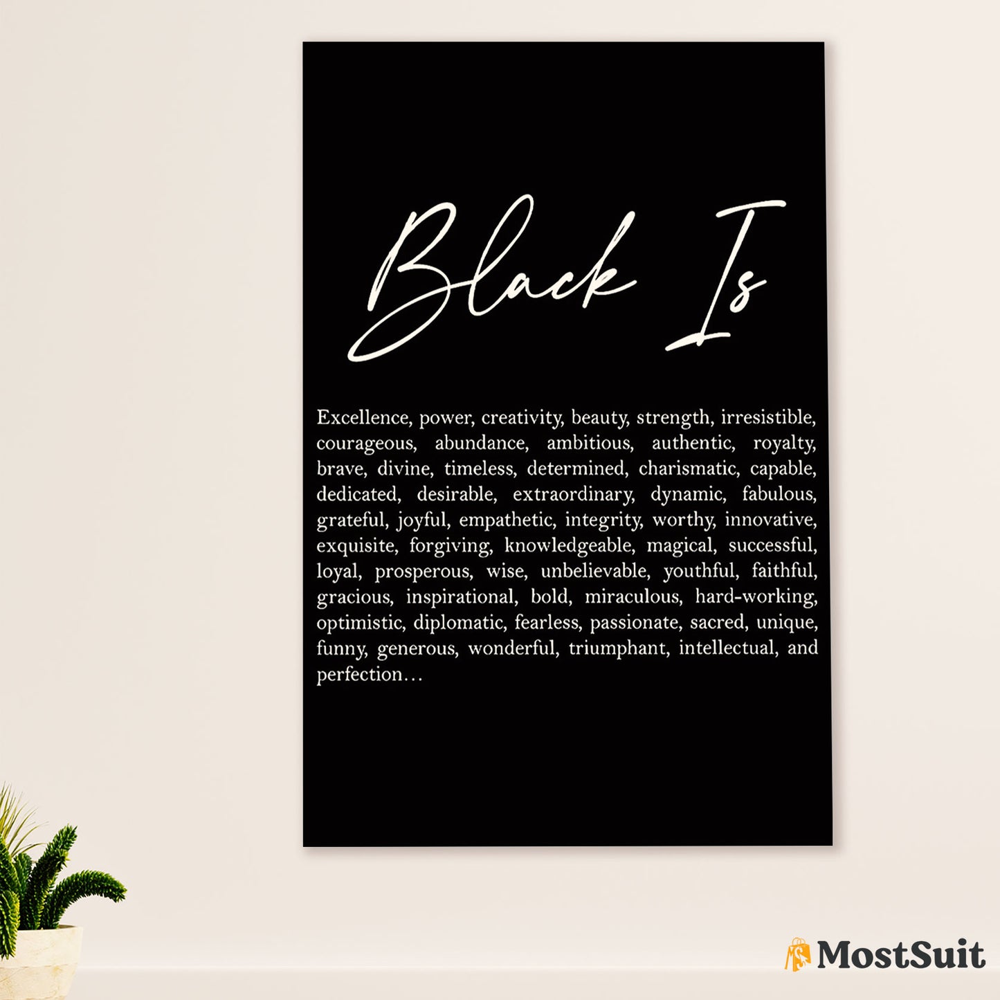 African American Afro Poster | Gift for Black Girl | Juneteenth Day Room Wall Art - Black Definition