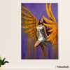 African American Afro Poster | Gift for Black Girl | Juneteenth Day Room Wall Art - Black Woman Golden Wing