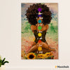 African American Afro Poster | Gift for Black Girl | Juneteenth Day Room Wall Art - Yoga Black Woman Chakra