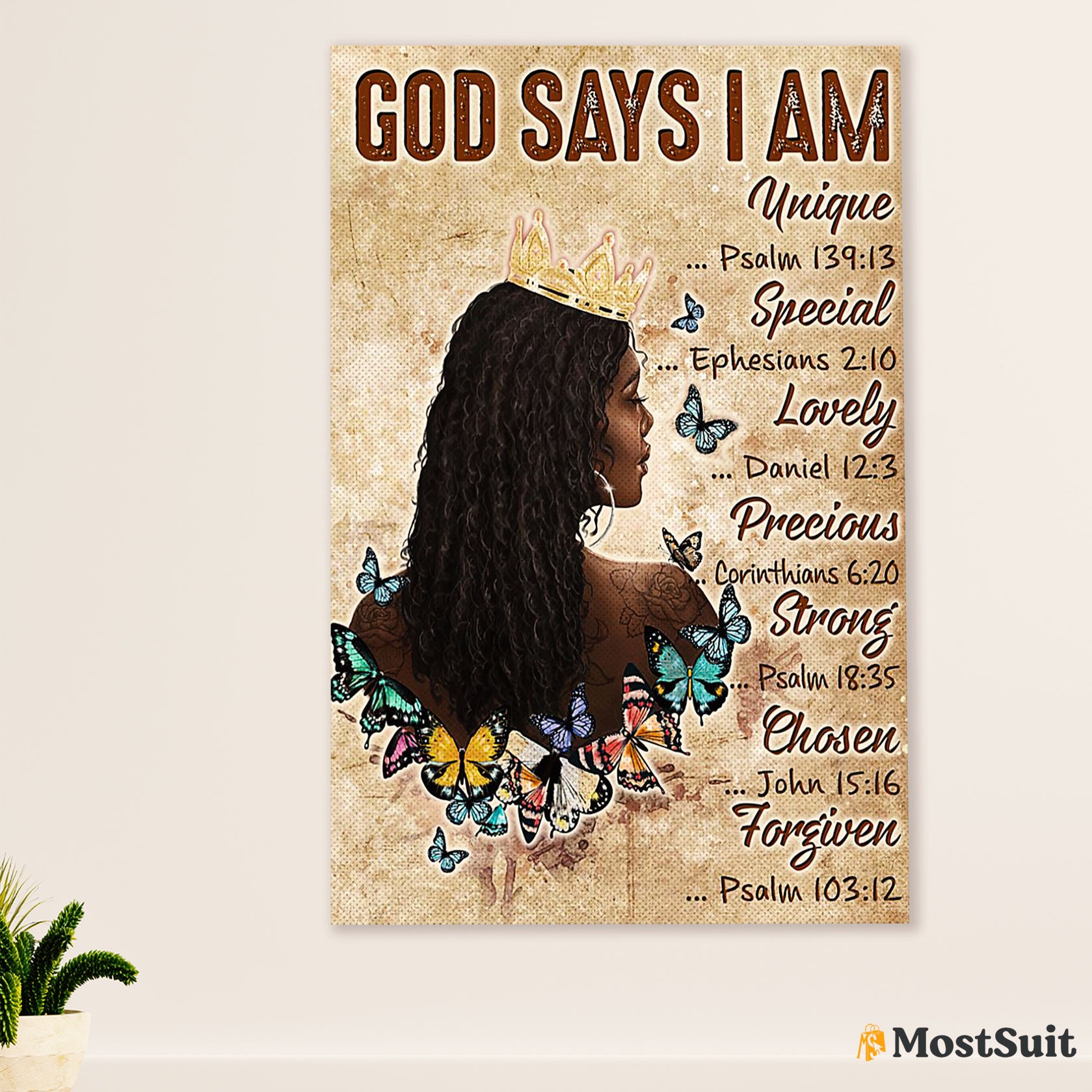 African American Afro Poster | Gift for Black Girl | Juneteenth Day Room Wall Art - God Says I Am Special