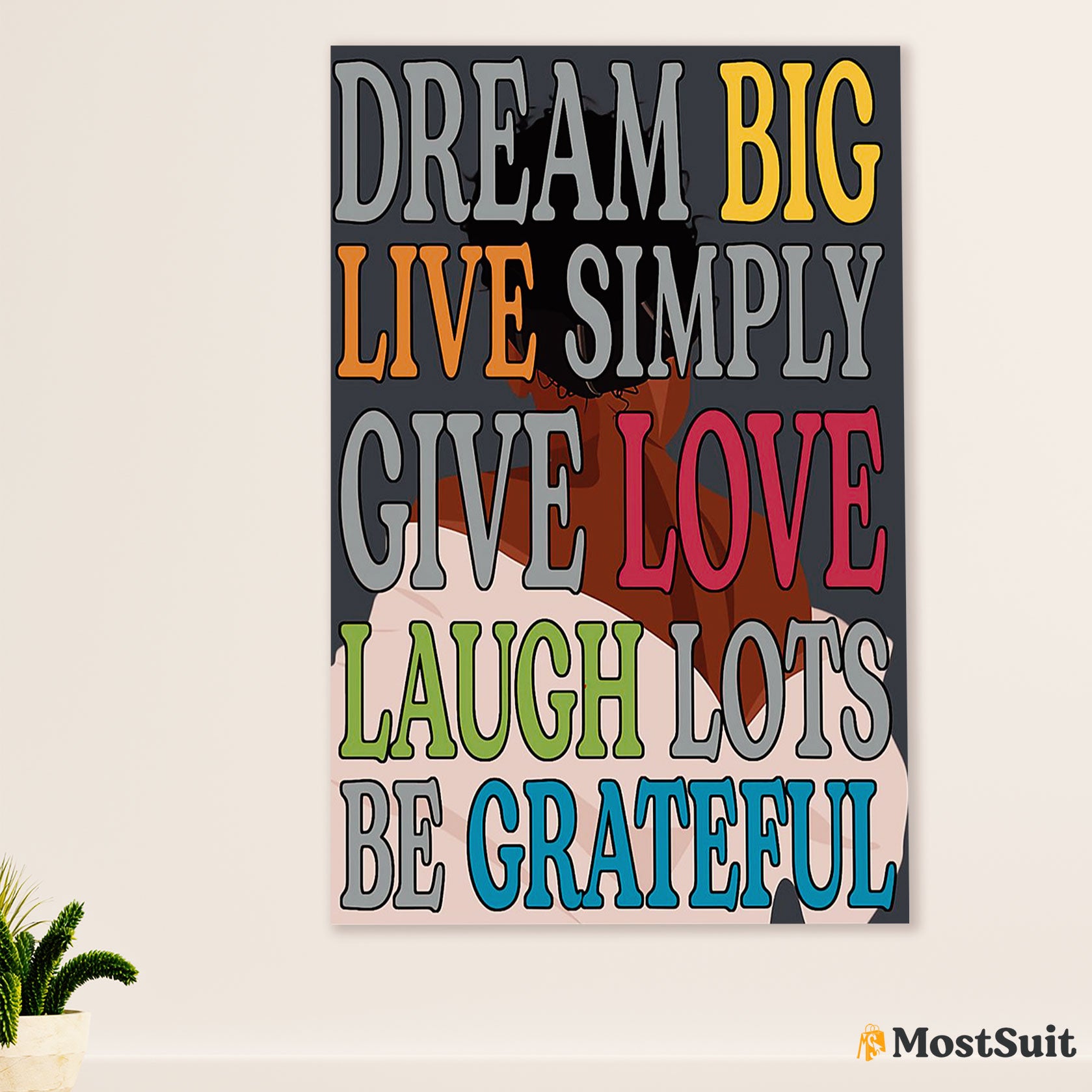 African American Afro Poster | Gift for Black Girl | Juneteenth Day Room Wall Art - DreamBig