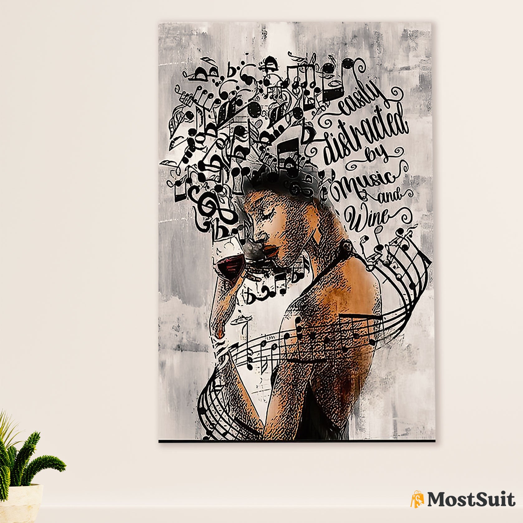 African American Afro Poster | Gift for Black Girl | Juneteenth Day Room Wall Art - Loves Music Wine