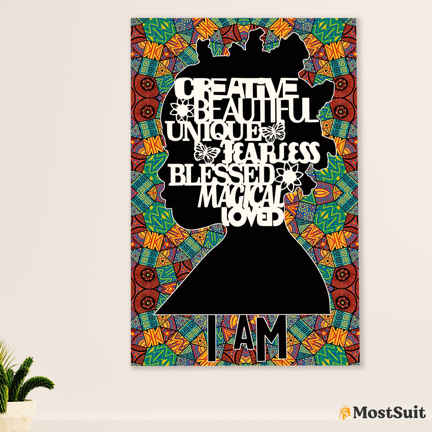 African American Afro Poster | Gift for Black Girl | Juneteenth Day Room Wall Art - Creative Beautiful Black Woman