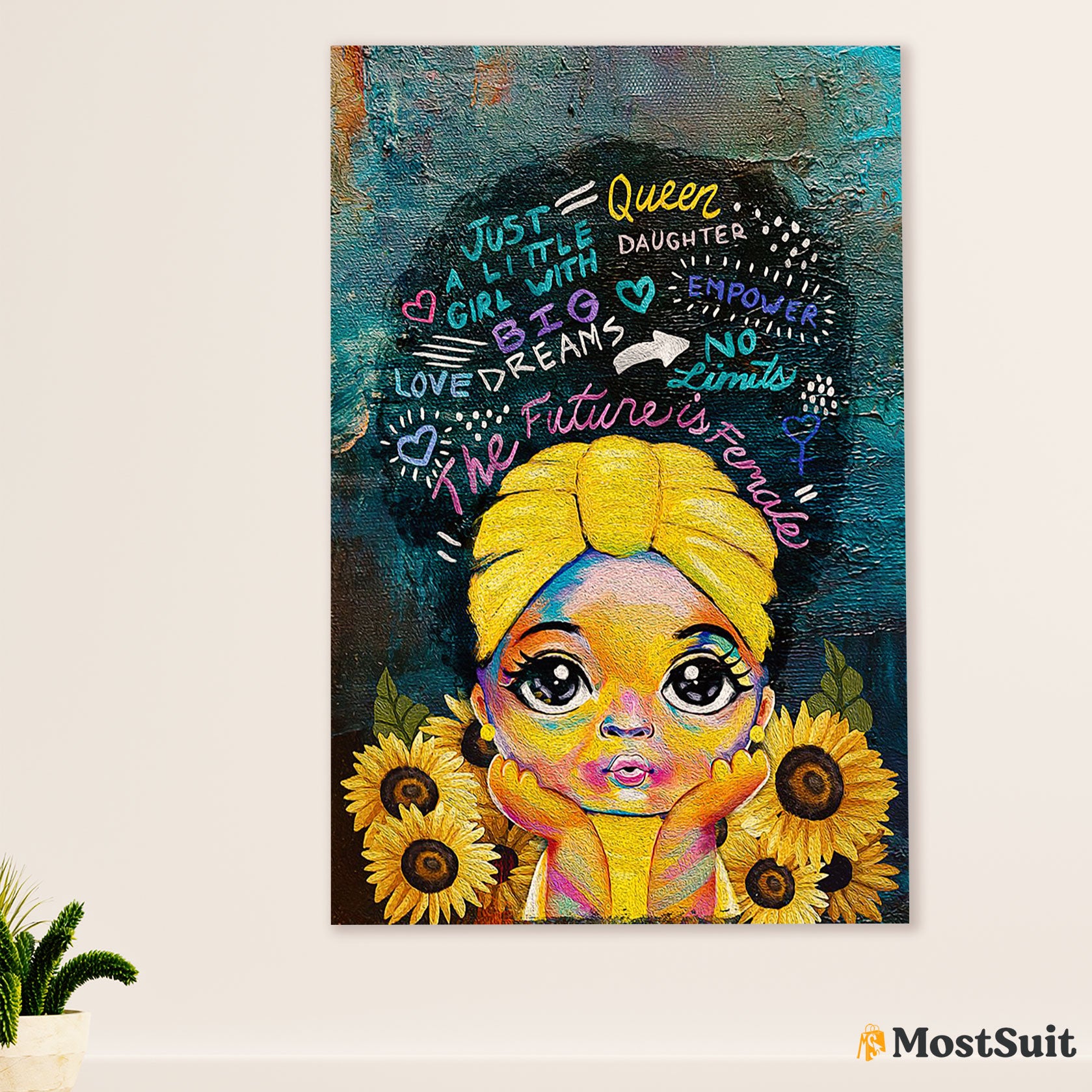 African American Afro Poster | Gift for Black Girl | Juneteenth Day Room Wall Art - Just A Little Black Girl
