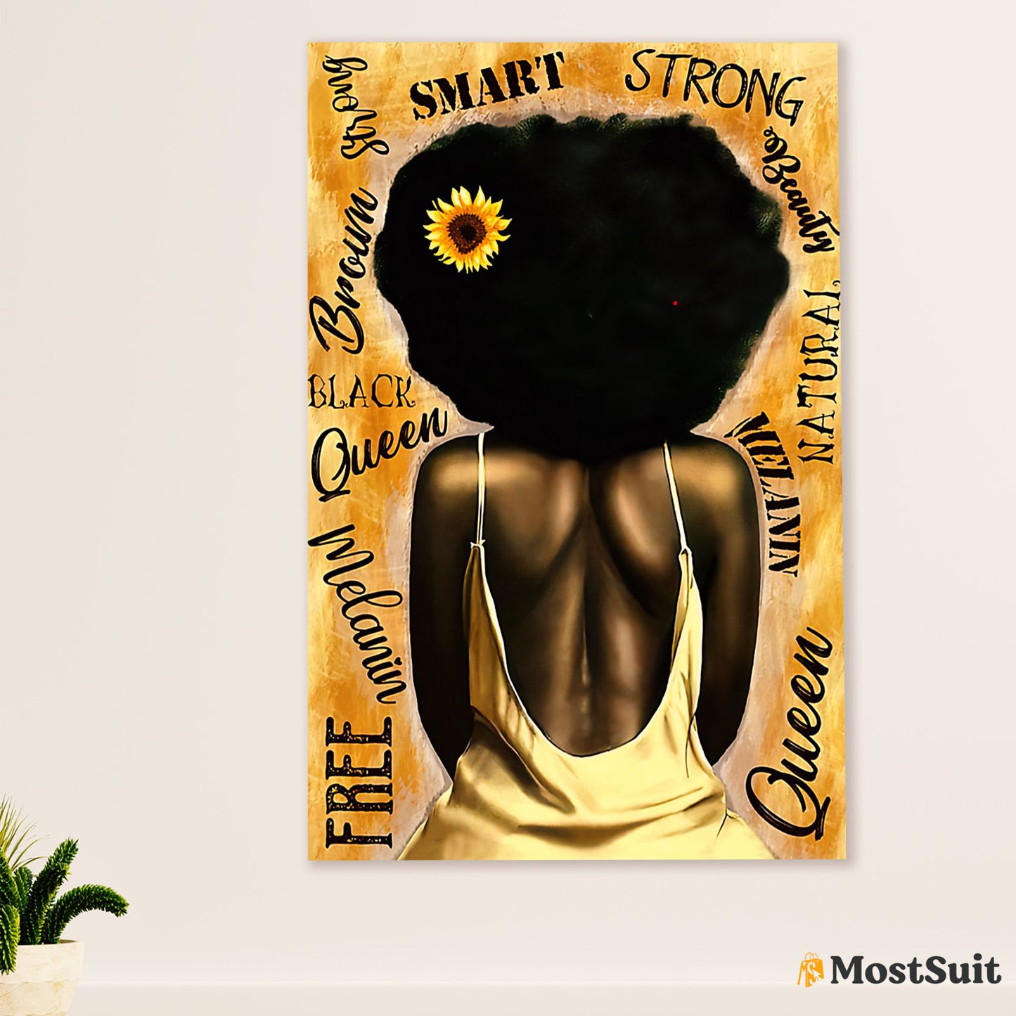 African American Afro Poster | Gift for Black Girl | Juneteenth Day Room Wall Art - Smart & Strong Girl