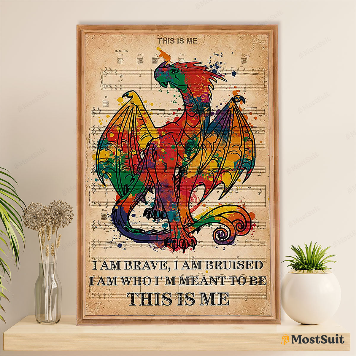 LGBT Gay Pride Month Poster Room Wall Art | Dragon Vintage This Is Me