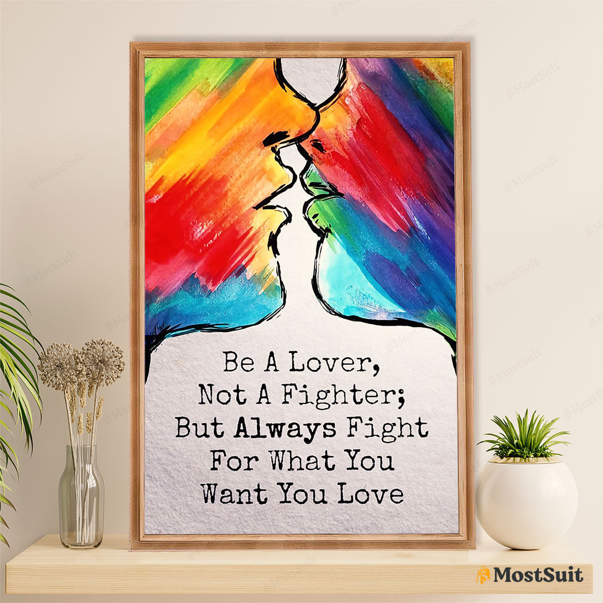 LGBT Gay Pride Month Poster Room Wall Art | Couple Be A Lover