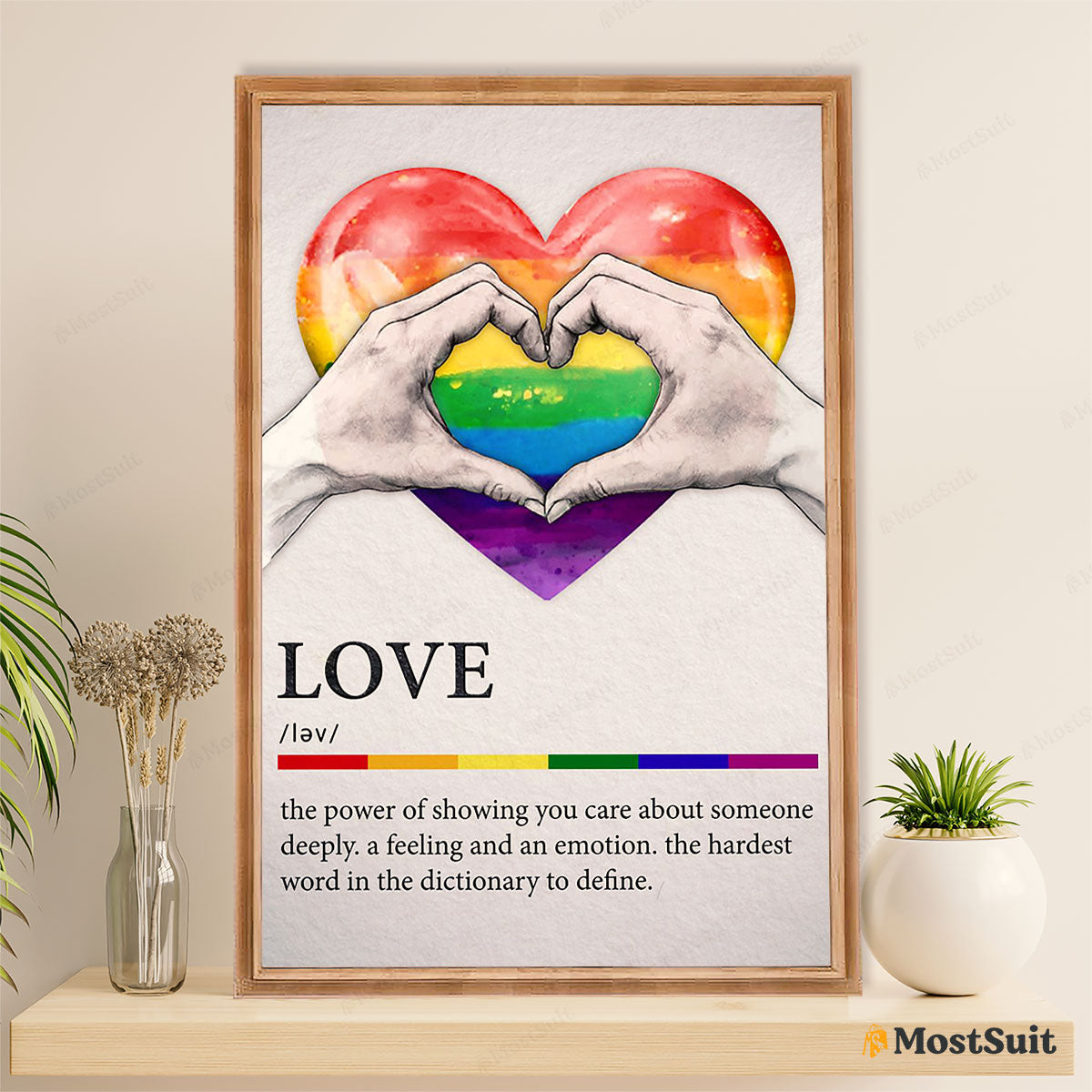 LGBT Gay Pride Month Poster Room Wall Art | Gay Love Definition