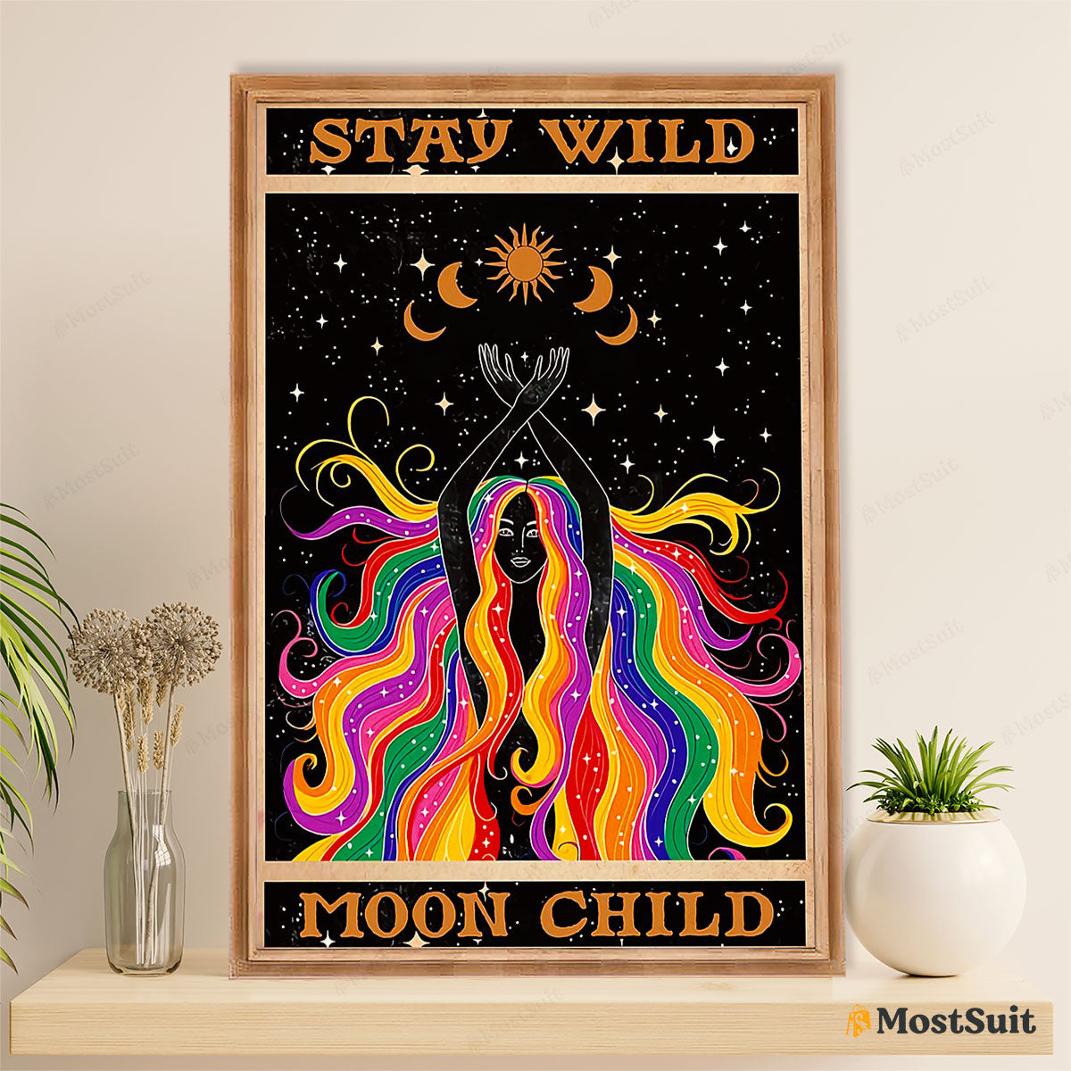 LGBT Gay Pride Month Poster Room Wall Art | Stay Wild Moon Child