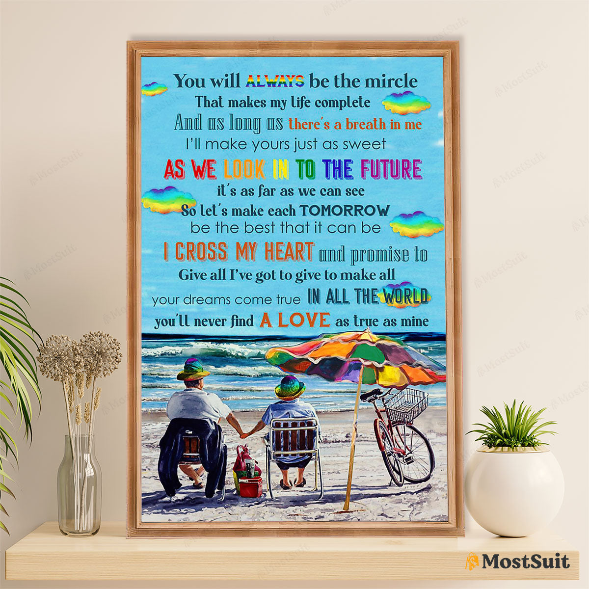 LGBT Gay Pride Month Poster Room Wall Art | Gay Husband Wife Couple