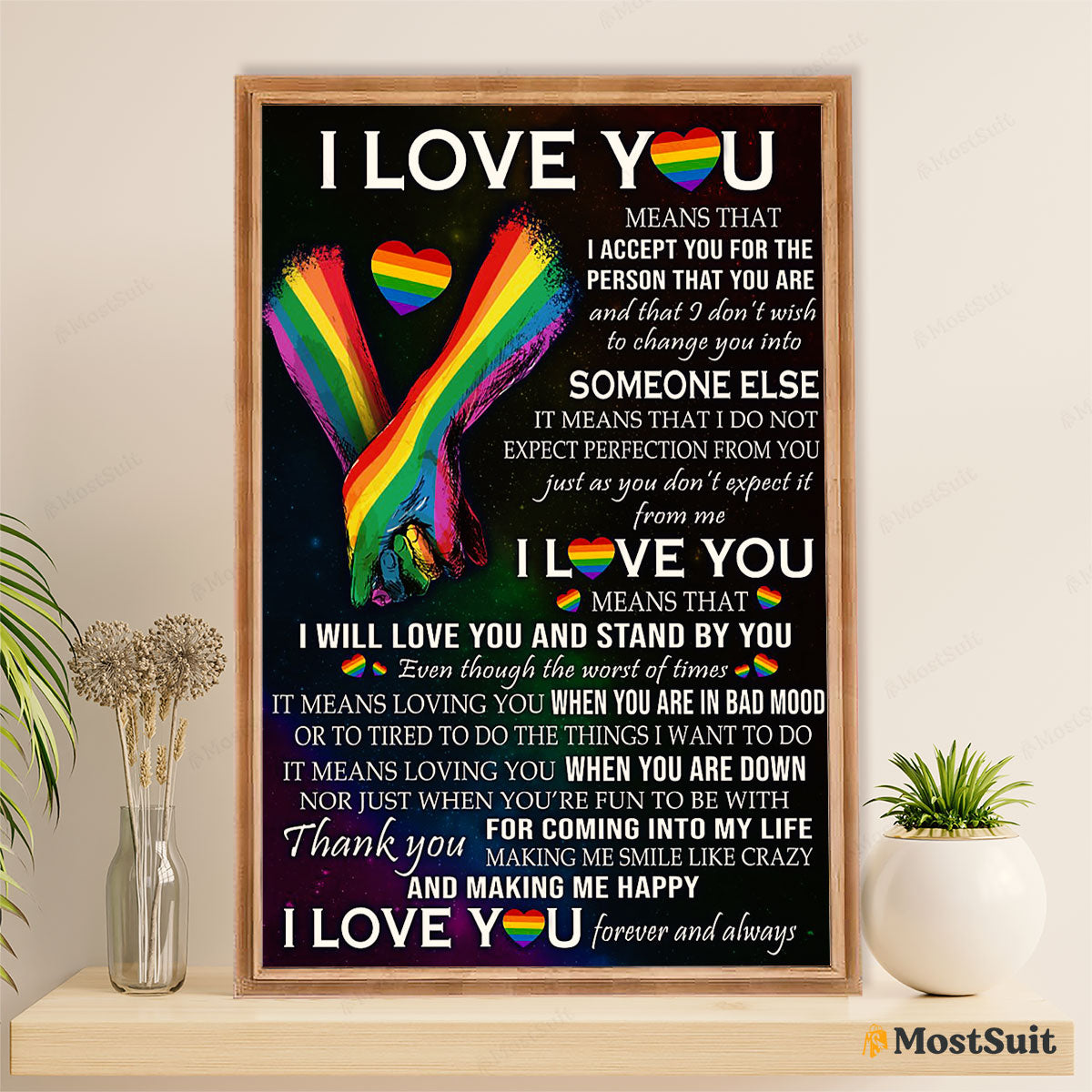 LGBT Gay Pride Month Poster Room Wall Art | Gay Couple Lover Sayings