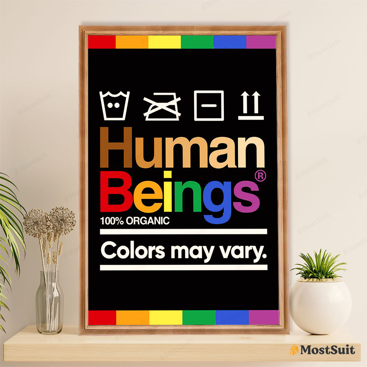 LGBT Gay Pride Month Poster Room Wall Art | Human Beings Colors