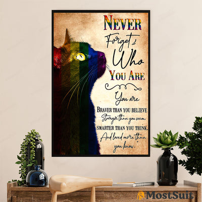 LGBT Gay Pride Month Poster Room Wall Art | Black Cat Gay