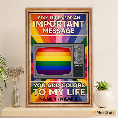 Customized Personalized Name LGBT Gay Pride Month Poster Room Wall Art | Important Message