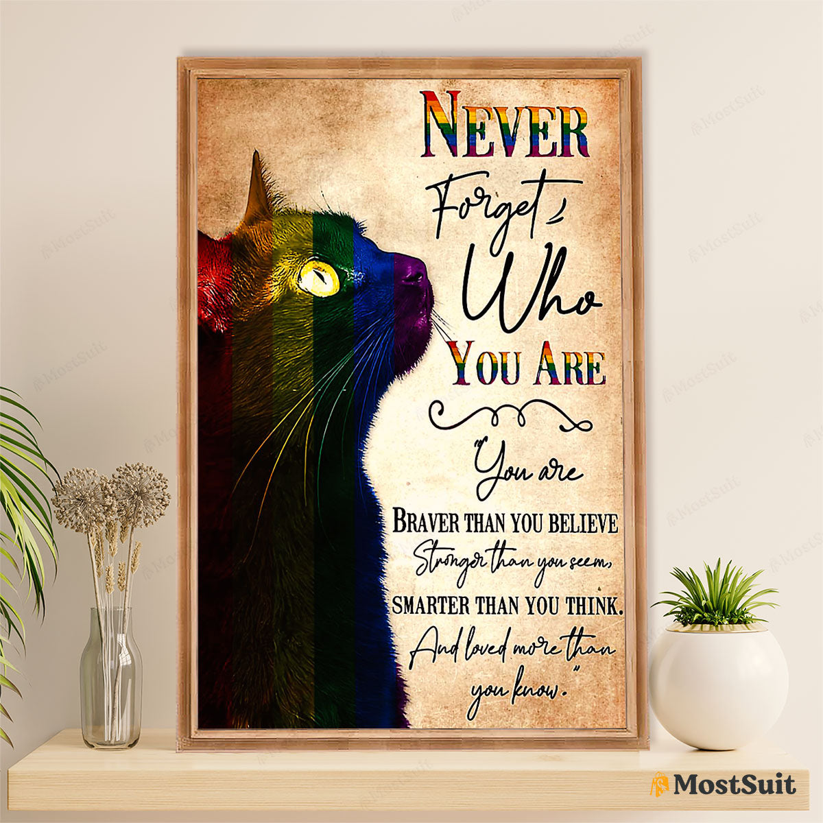LGBT Gay Pride Month Poster Room Wall Art | Black Cat Gay