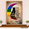 Customized Personalized Name LGBT Gay Pride Month Poster Room Wall Art | Couple Cat