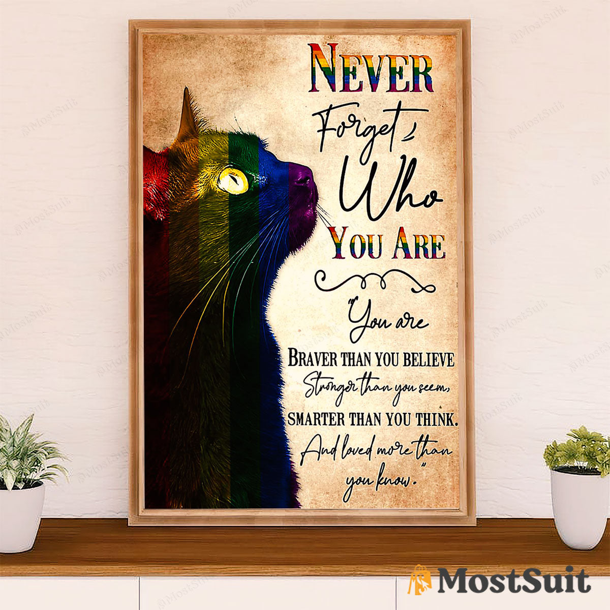 LGBT Gay Pride Month Poster Room Wall Art | Black Cat Gay