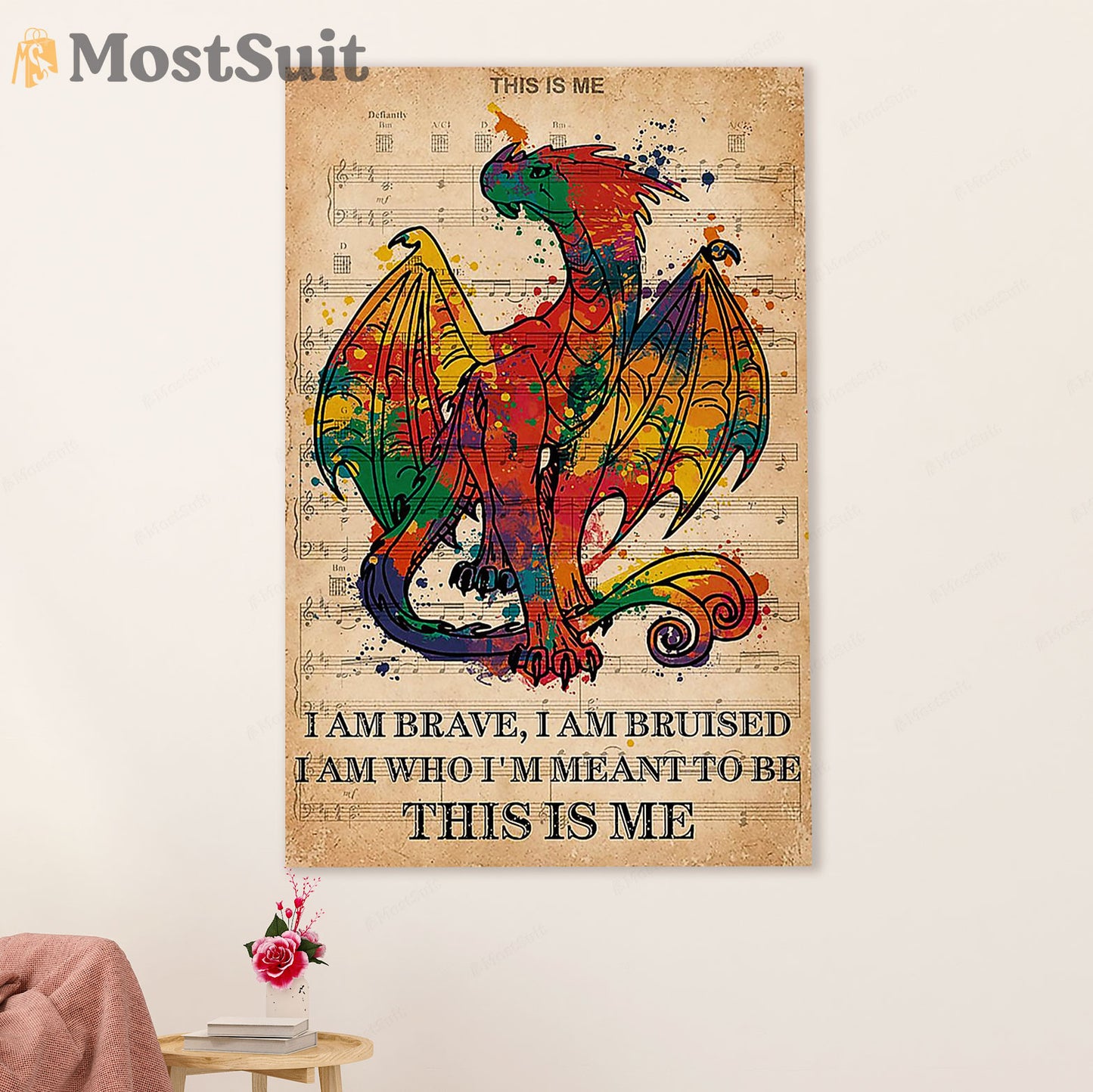 LGBT Gay Pride Month Poster Room Wall Art | Dragon Vintage This Is Me