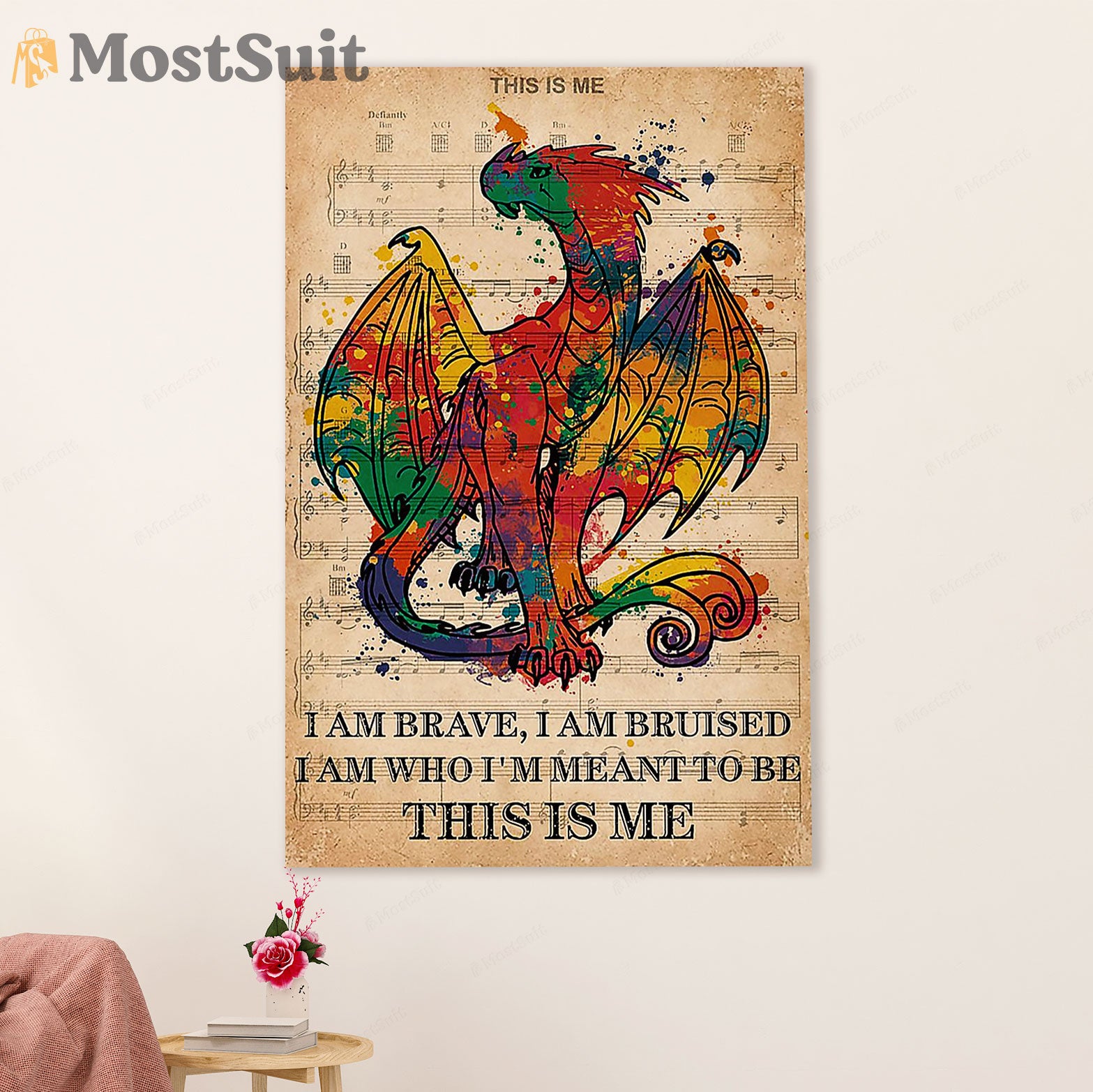 LGBT Gay Pride Month Poster Room Wall Art | Dragon Vintage This Is Me