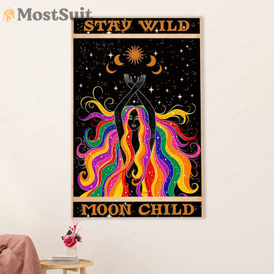 LGBT Gay Pride Month Poster Room Wall Art | Stay Wild Moon Child