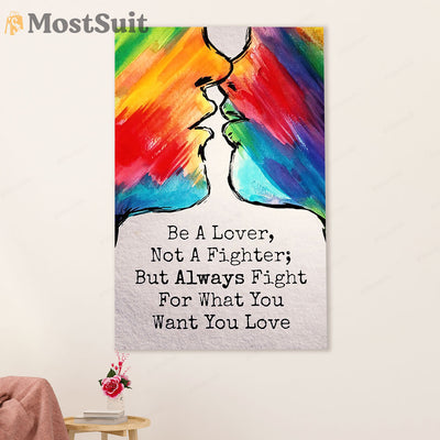 LGBT Gay Pride Month Poster Room Wall Art | Couple Be A Lover