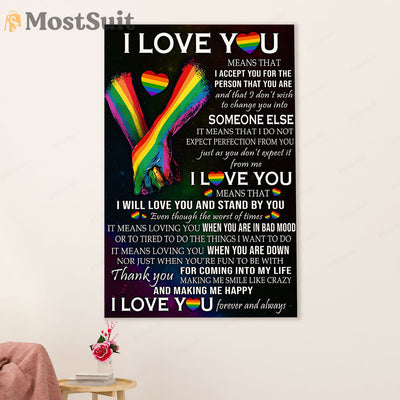 LGBT Gay Pride Month Poster Room Wall Art | Gay Couple Lover Sayings