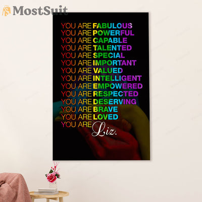 LGBT Gay Pride Month Poster Room Wall Art | Customized Name Personalized Name