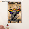LGBT Gay Pride Month Poster Room Wall Art | Elephant Butterflies Be Kind