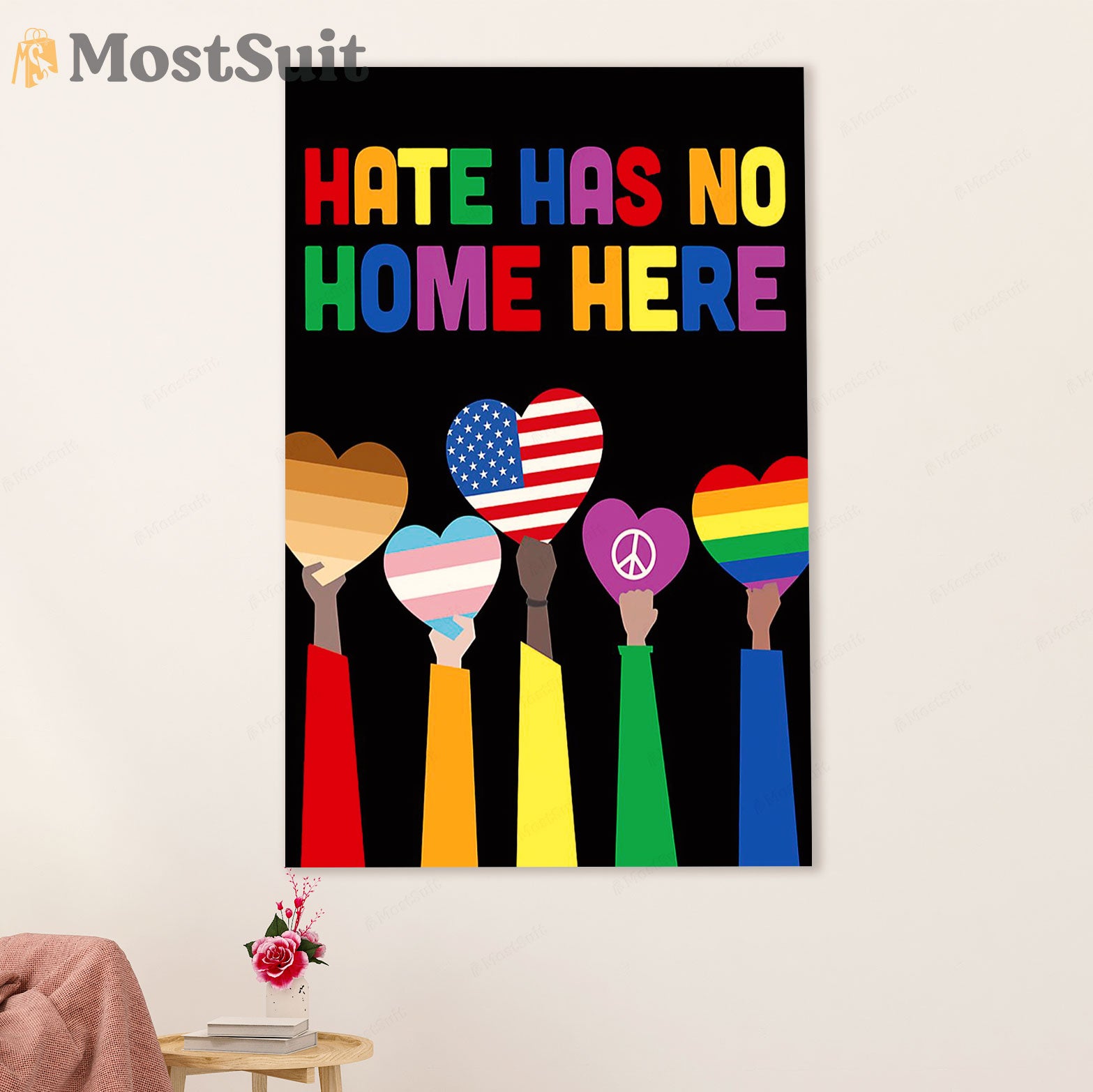 LGBT Gay Pride Month Poster Room Wall Art | American Hate Has No Home