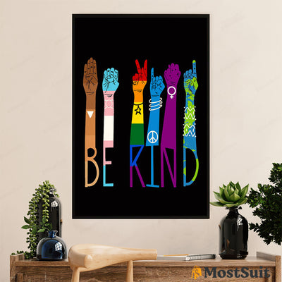 LGBT Gay Pride Month Poster Room Wall Art | Be Kind