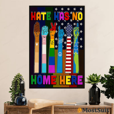 LGBT Gay Pride Month Poster Room Wall Art | Gay Hate Has No Home