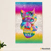 LGBT Gay Pride Month Poster Room Wall Art | Cat Gay Love