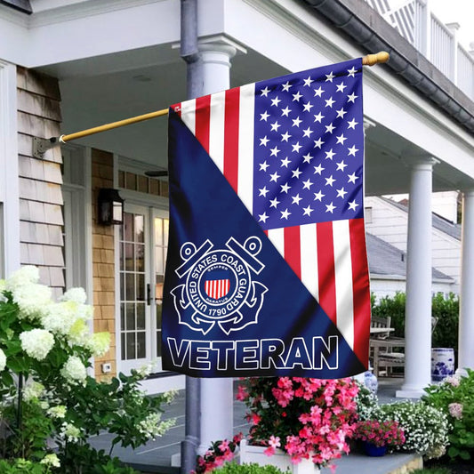 United States Coast Guard Veteran American Flag