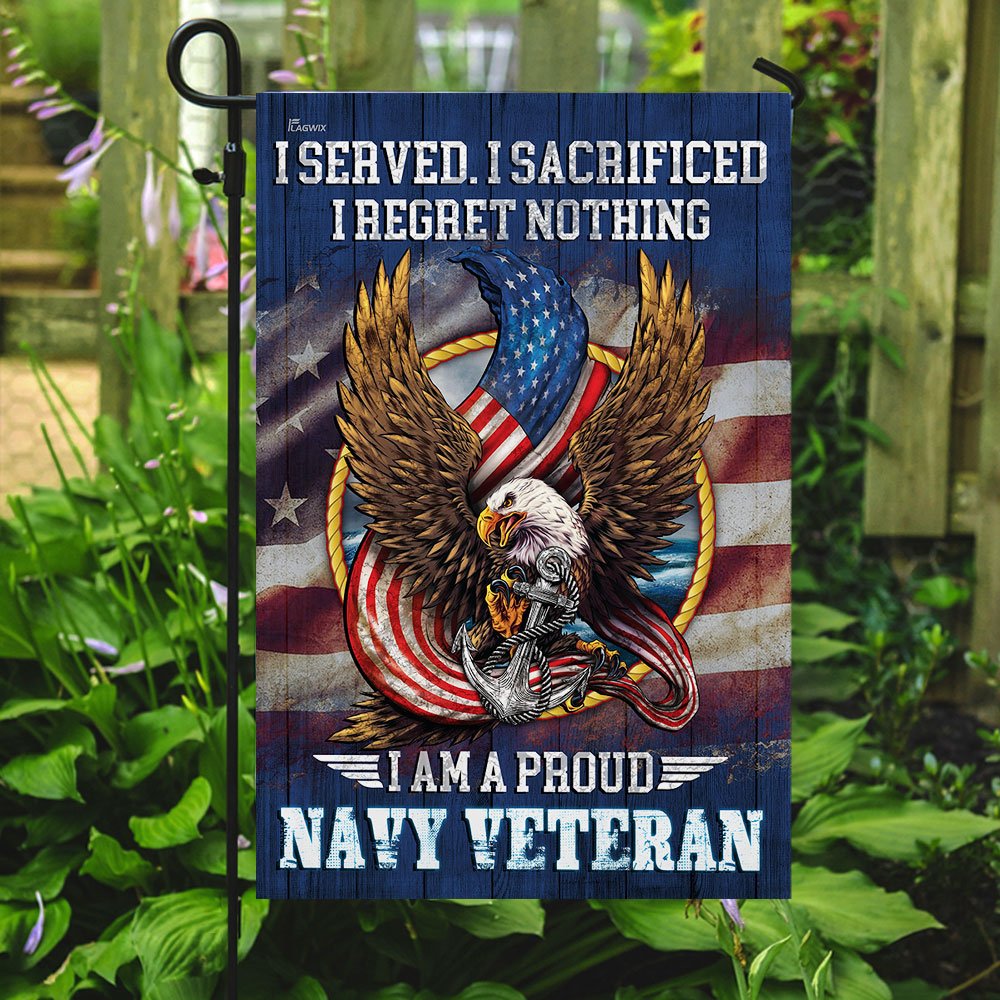 I Am A Proud Navy Veteran Flag