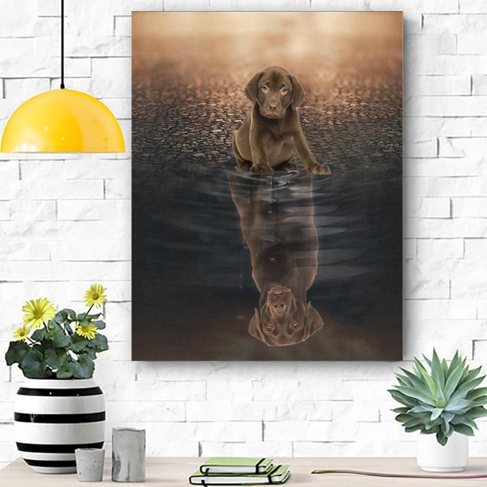 Chocolate Labrador Canvas Prints Matte Canvas - Home Room Wall Decor Matte Canvas - Mostsuit