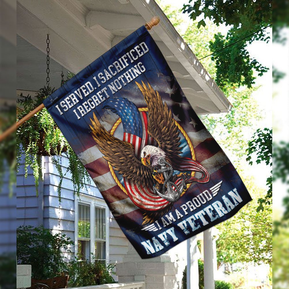 I Am A Proud Navy Veteran Flag