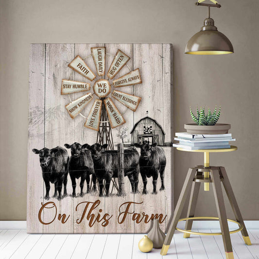 Mostsuit On This Farm Cow and Farm Canvas Wall Art Decor