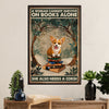 Cute Pembroke Welsh Corgi Canvas Prints | Woman Loves Book & Dog | Wall Art Gift for Corgi Lover