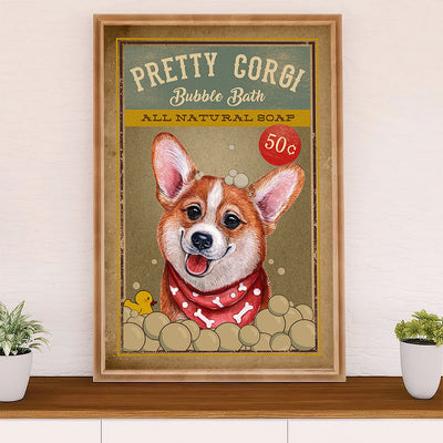 Cute Pembroke Welsh Corgi Canvas Prints | Pretty Corgi | Wall Art Gift for Corgi Lover