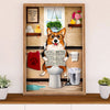 Cute Pembroke Welsh Corgi Canvas Prints | Dog in Toilet | Wall Art Gift for Corgi Lover