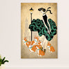 Cute Pembroke Welsh Corgi Poster Print | Woman & Corgis | Wall Art Gift for Corgi Lover