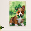 Cute Pembroke Welsh Corgi Canvas Prints | St.Patrick's Day | Wall Art Gift for Corgi Lover