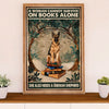 German Shepherd Canvas Prints | Woman Loves Book & Dog | Wall Art Gift for Shepherd Dog Lover